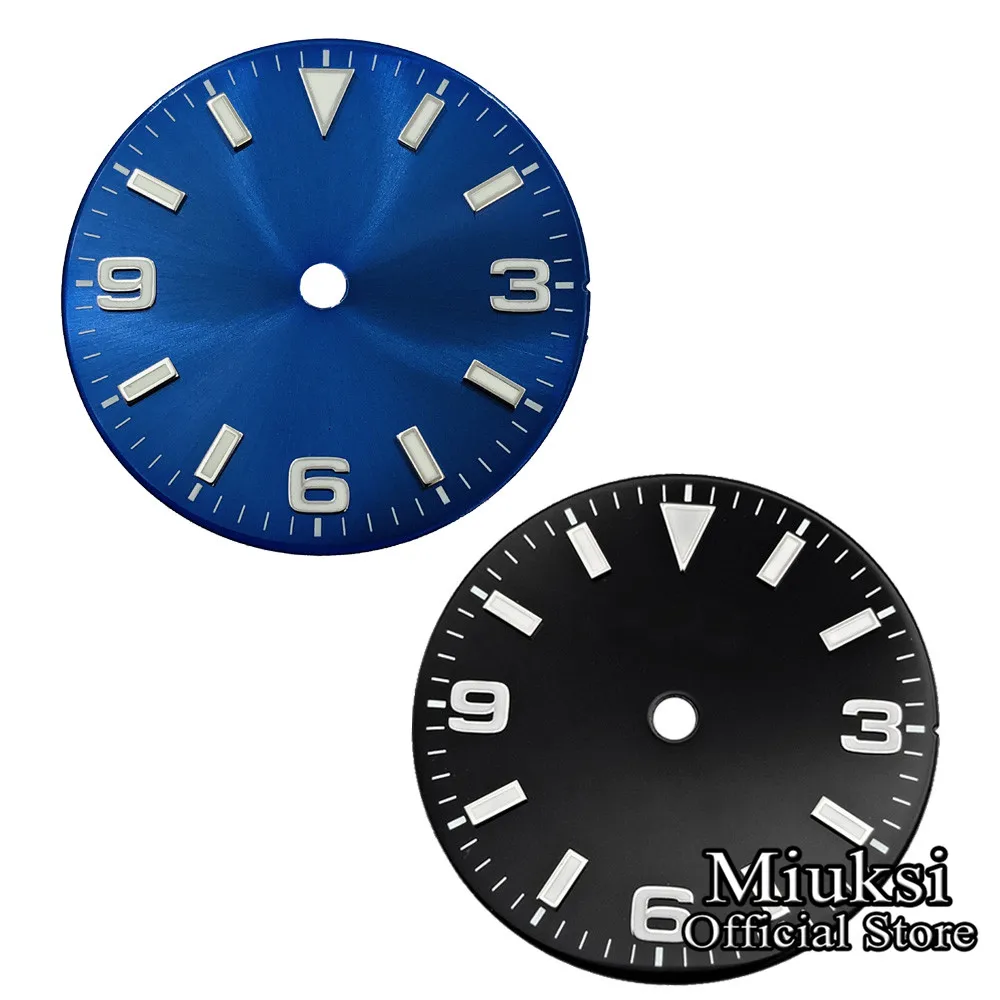 Светящийся циферблат Miuksi для часов NH35 NH36 ETA 2824 2836 Mingzhu DG 2813 3804 Miyota 8205 8215 821A 29 мм