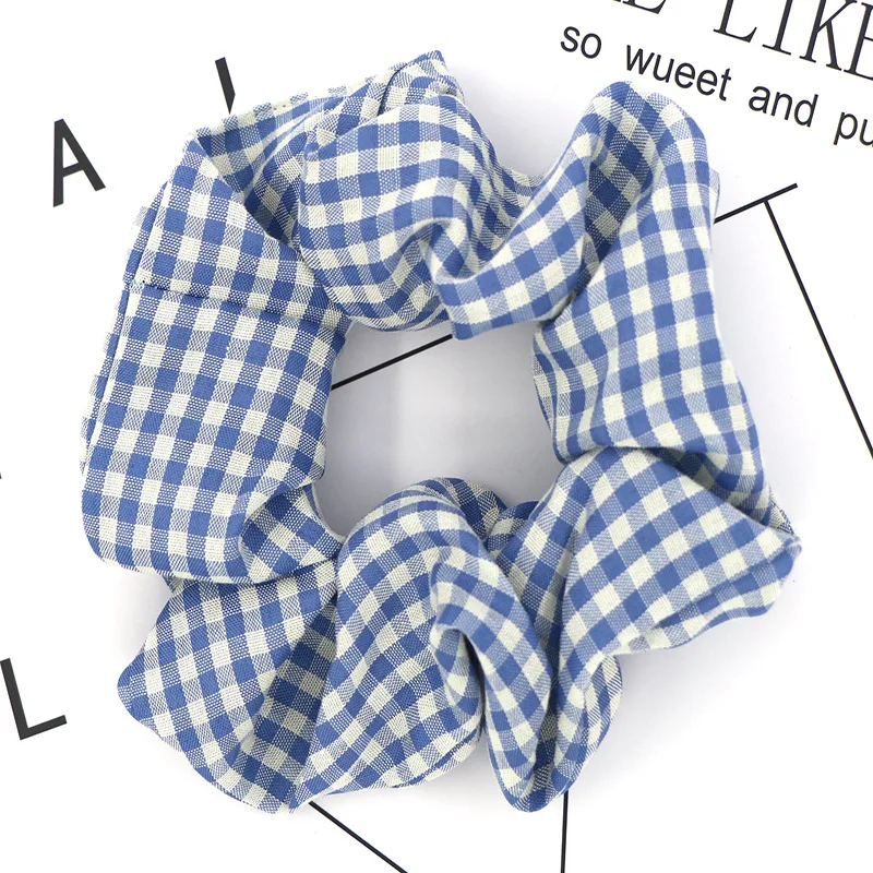 Модные повязки на голову в клетку для девочек женские красочные резинки волос