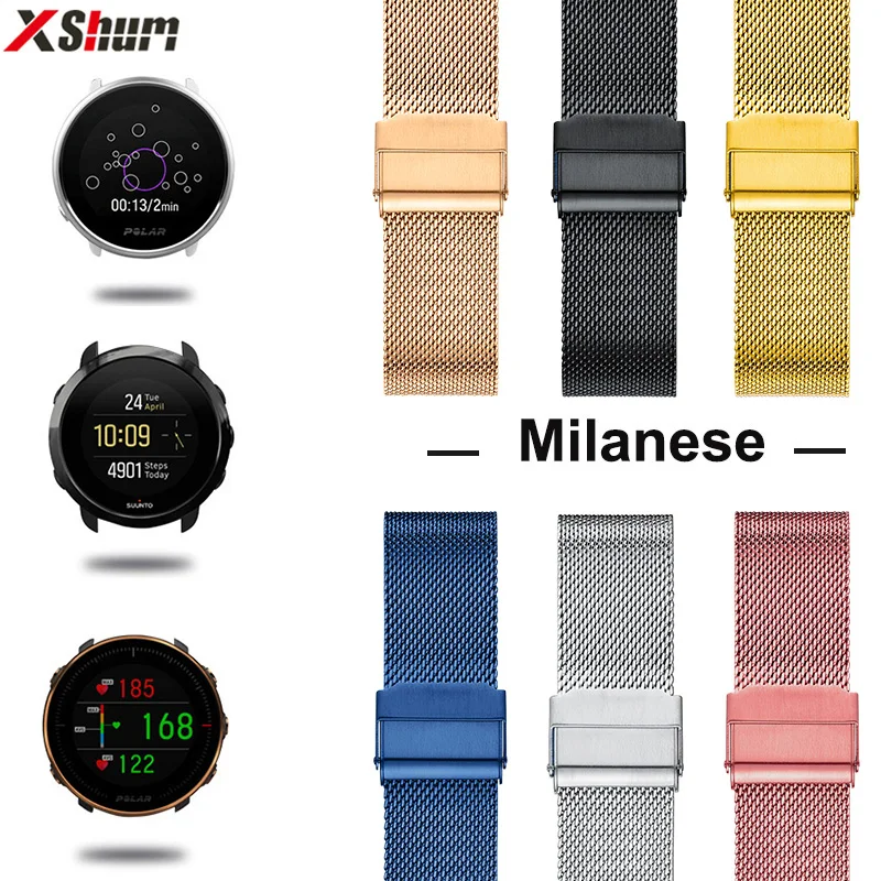 Ремешок для часов Polar Ignite/Vantage M/Grit X/Suunto 3 металлический браслет аксессуаров
