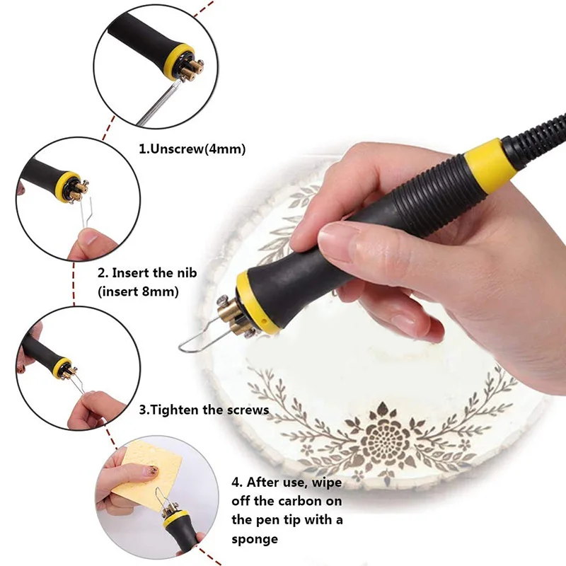Wood Burning Kit 23 Pcs Craft Tool Adjustable Dual Pen with Digital Display(100W) EU Plug | Инструменты