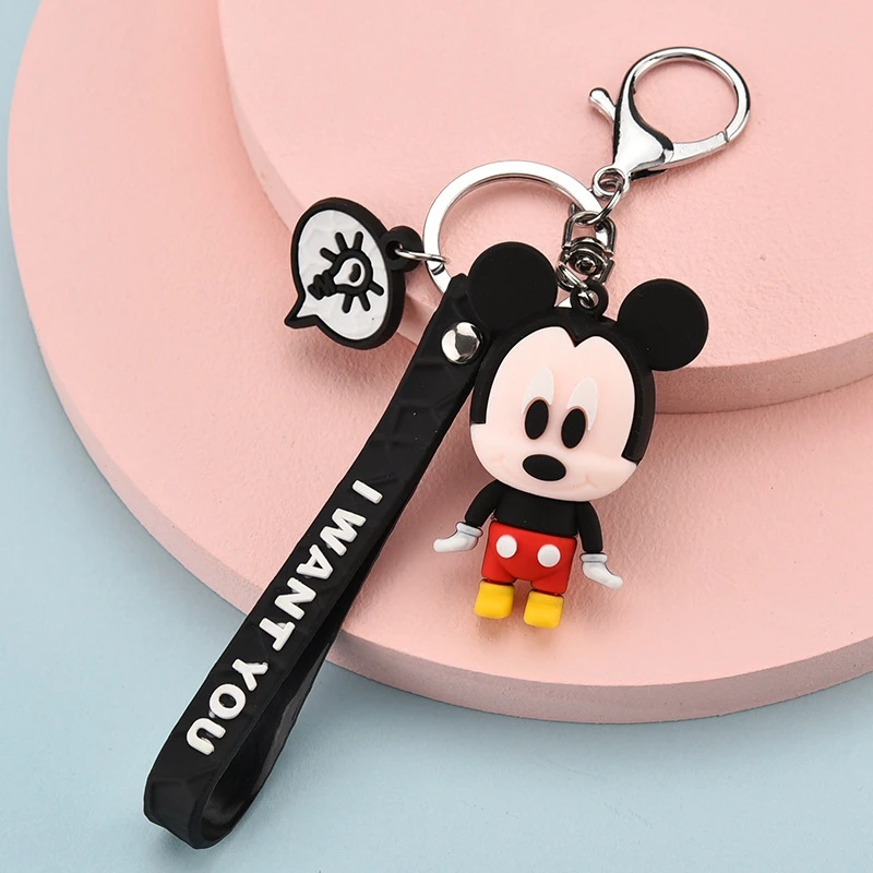 

Disney Mickey Minnie Action Toy Figure Keychain Ring Cartoon Animal Anime Stitch Mini Figure Model Girl Children Kids Toys Gift