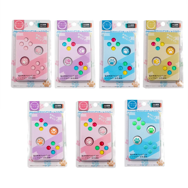 Стикер на чехол с милыми кошачьими лапками для джойстика Nintendo Switch Joy Con кнопкой +