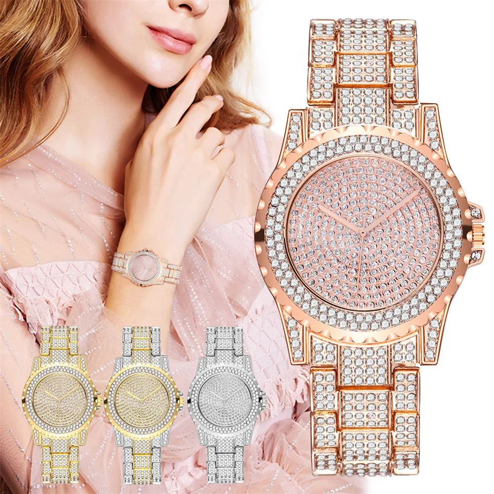

Women Watches Top Brand Luxury 2021 Fashion Diamond Ladies Wristwatches Stainless Steel Silver Mesh Strap Female Quartz Watch