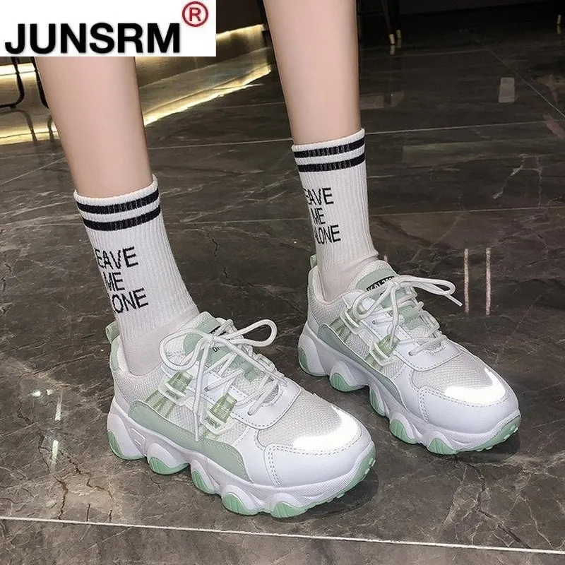 

Old Shoes Women 2021 Spring Autumn New Women's Comfortable Sneakers Platforms Thick-Soled Breathable Casual Women's Shoes