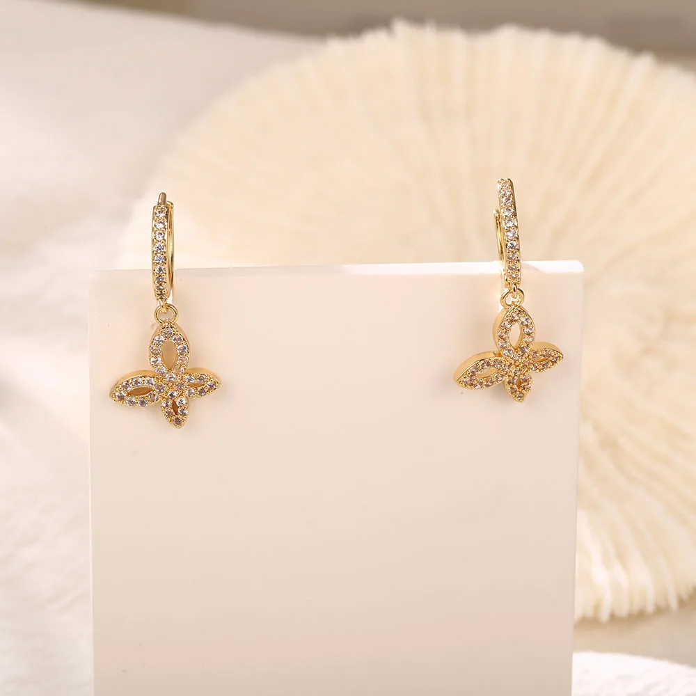 

Vintage Delicate Gold Color Butterfly Women Drop Earring Simple Bow Hoop Wedding Dancing Party Daily Wear Trendy Jewelry