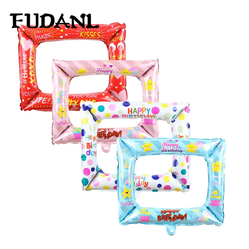 Фольгированные воздушные шары с фоторамкой украшение для детского дня рождения