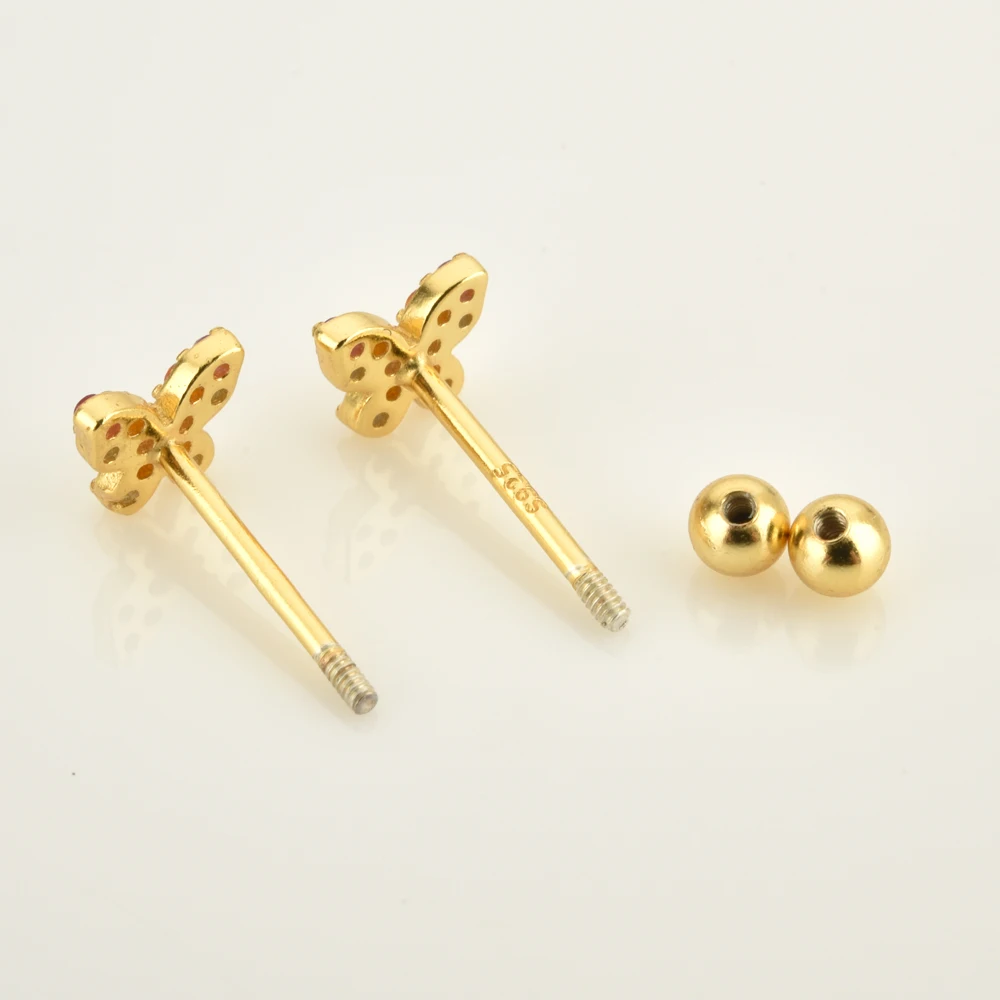 Женские клипсы для пирсинга ANDYWEN из серебра 925 пробы с золотистыми радужными