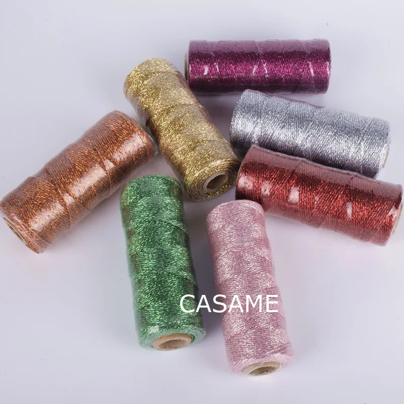 Бейкер шпагат в полоску 110yard12ply полосатый DIY металлик Золотой Серебряный твист веревка Бейкер шпагат Ремесло Подарочная упаковка катушки