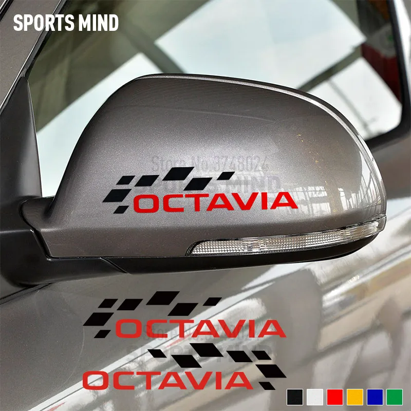 

5 пар виниловых наклеек на автомобильные зеркала заднего вида для Skoda Octavia A5 A7 VRS