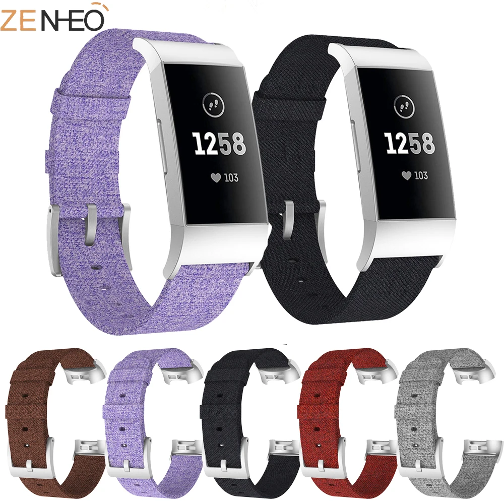 

New Imitation official woven canvas strap for Fitbit Charge 4 fashion / classic canvas replacement wrist band For Fitbit Charge4