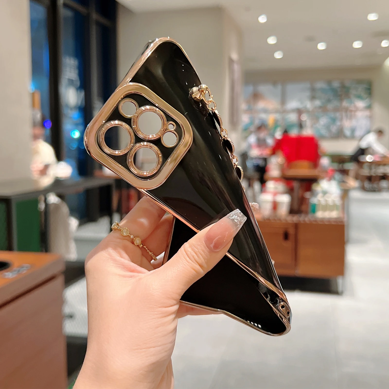 Защитный чехол для телефона с гальваническим покрытием камеры iPhone 13 Pro 11 12 Max XS X XR 7