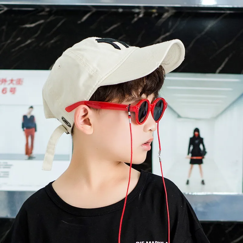 Модные Винтажные очки детские круглые солнцезащитные для детей роскошные