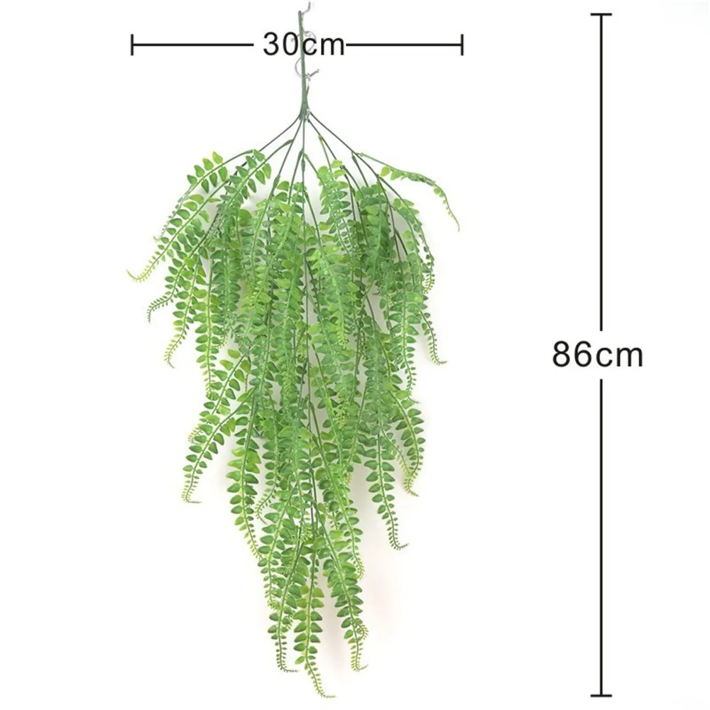 

86CM length Plastic Persian Grass Hanging Vine Leaves Artificial green Plants Leaves Garland Home Garden wall decor
