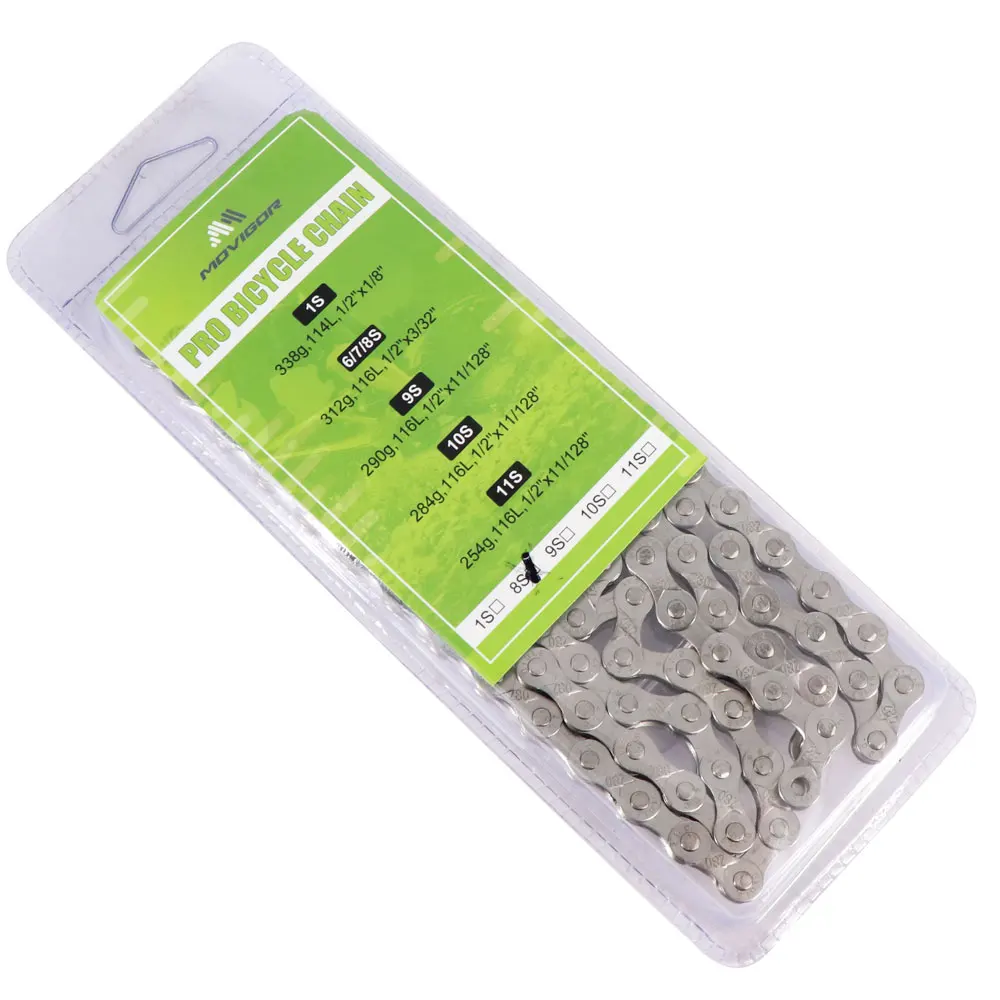 Movigor Ultralight Steel Bike Chains 1 6 7 8 9 10 11 Speed MTB Road 116L Bicycle Chain For Shimano/SRAM Cycling Part | Спорт и