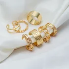 2021 Простые открытые панковские женские Кольца для женщин и мужчин, модные золотые, Серебристые цвета, цепочка для женщин и мужчин, регулируемые кольца, набор ювелирных изделий