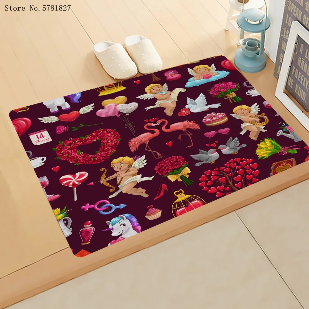 

Home European Small Door Mat Angel Oil Painting Doormat 3D Print Home European Carpet Religious Virgin Mary Printed Floor Rug