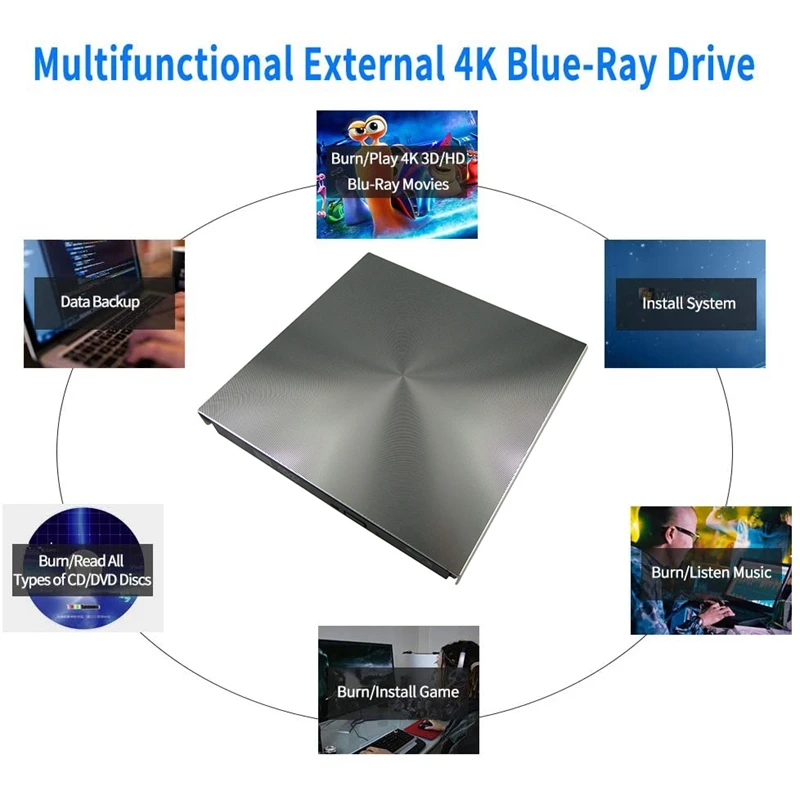 Внешний 3D Blu Ray DVD привод USB 3 0 BD CD проигрыватель записывающее устройство ридер для