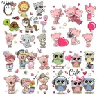 Pulaqi с нашитым рисунком героев мультфильмов, для переноса утюгом Термальность наклейки в полоску одежда милый заплатка 