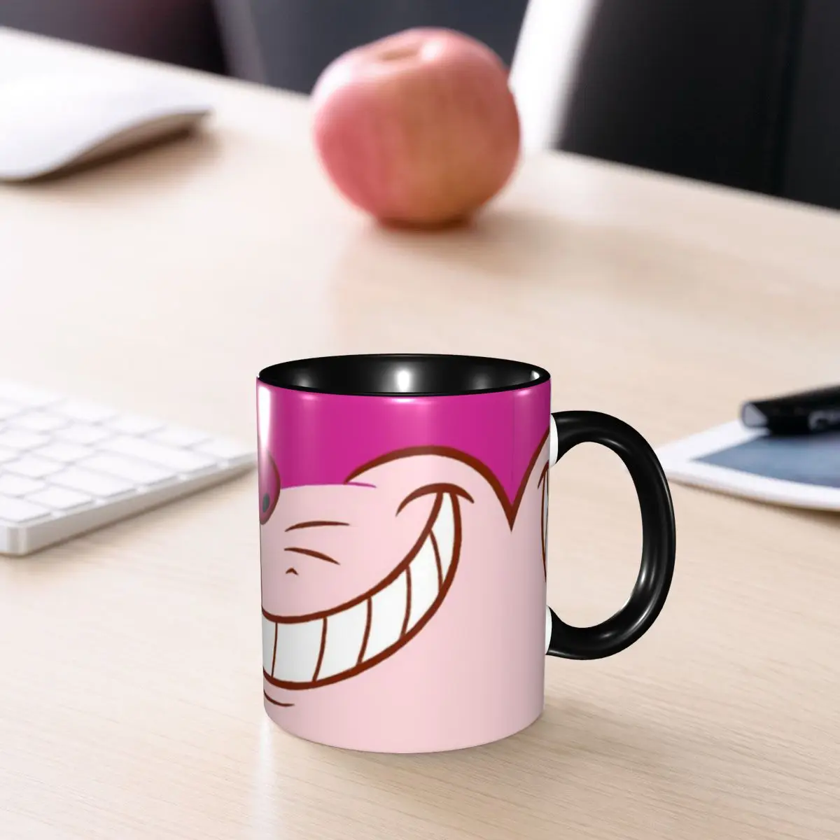 Рекламная акция кружки с изображением Чеширского кота графические винтажные