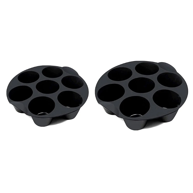 

High Quality 7 Gird Round Cake Baking Trays Non-stick Silicone Air Fryer Accessories Home Kitchen Cooking Appliance Part