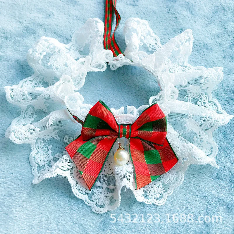 Модный шейный платок для кошек и собак кружевной ошейник с повязкой на голову