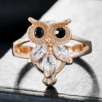 classic womens owl rings jewelry engagement wedding cz crystal zircon animal ring for women girls accessories