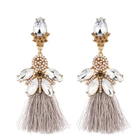 new arrival vintage boho earrings insects bee design long thread tassel rhinestone drop earring for women girls party holiday