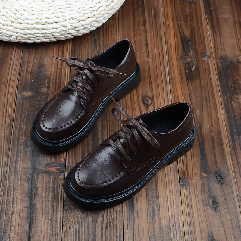 

Brock/тонкие туфли в стиле Харадзюку; Туфли на плоской подошве в стиле ретро Mori; Кожаные туфли в британском стиле; Повседневная обувь в японско...