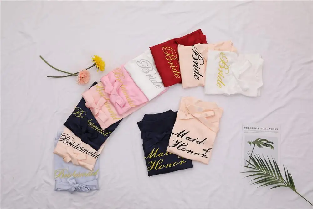 Шанхай история атласные свадебные халаты для невесты подружки с названием