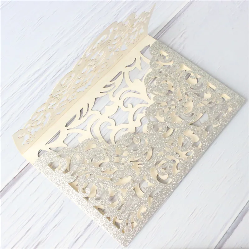 Блестящие приглашения полые золотые серебряные розовые свадебные подарочные