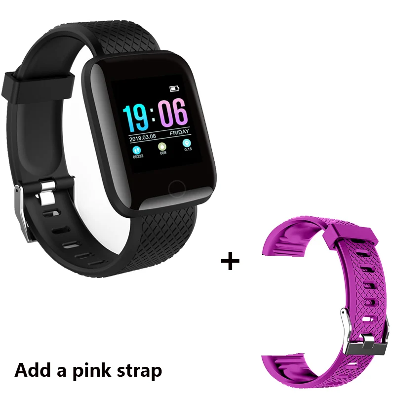 

Smart Sport Watches Fitness Bracelet Bluetooth Measurement Body Blood Pressure Temperature Heart Rate SmartWatch 115/116 Plus M4