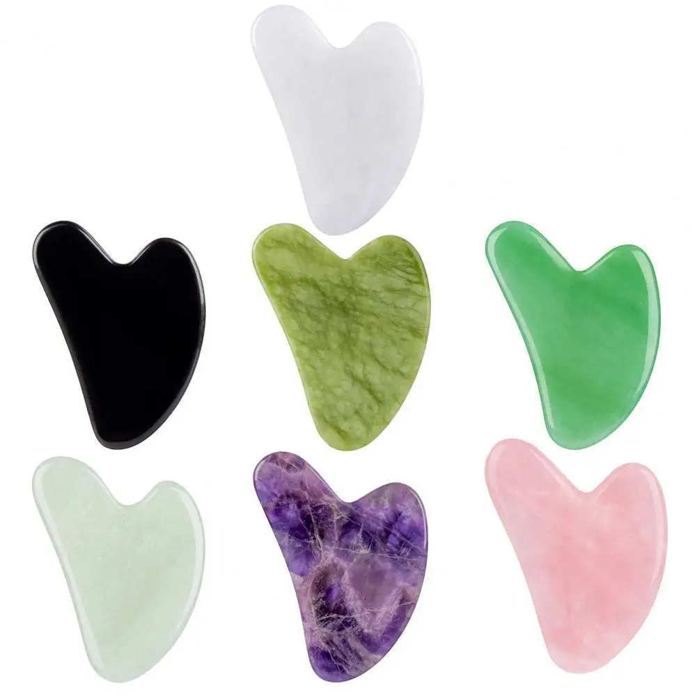

Guasha Supplies Heart-Shaped Body Massage Faux Jade Face Massage Scraper Board for Body