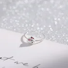 OBEAR Мини милый кролик свежий кролик посеребренные женские регулируемые Открытые Кольца