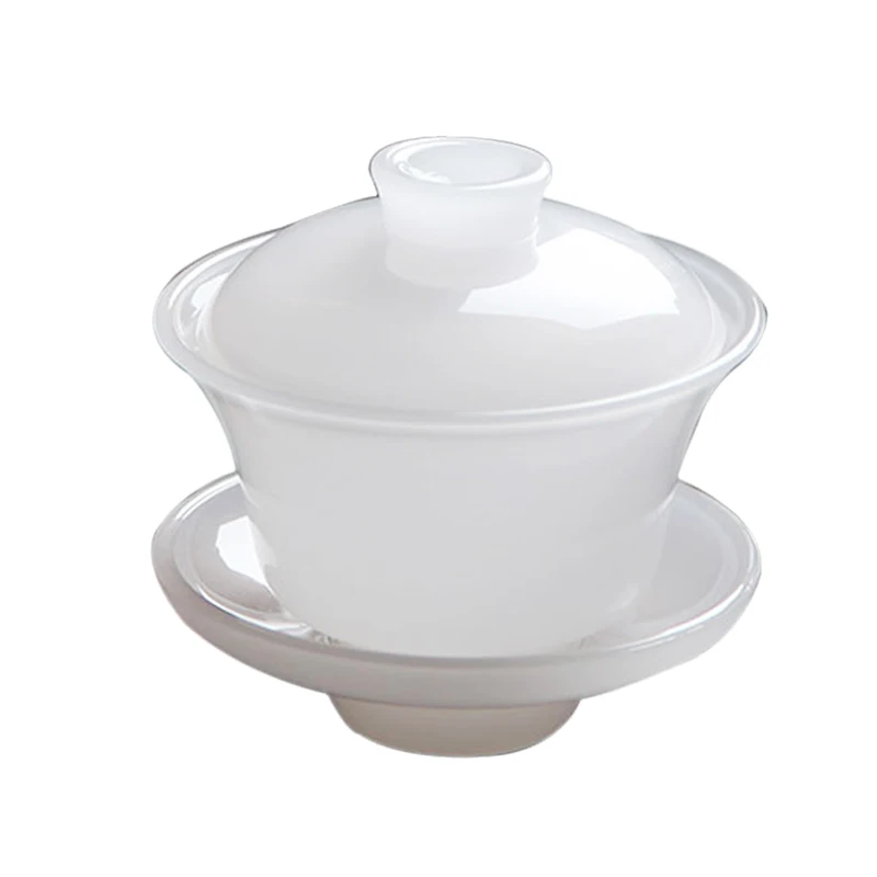 

Gaiwan 150ml Ceramic Jade Porcelain Tea Bowl Saucer Lid Set Master Tea Tureen Kung Fu Teaware Home Drinkware Puer Cup Decoration