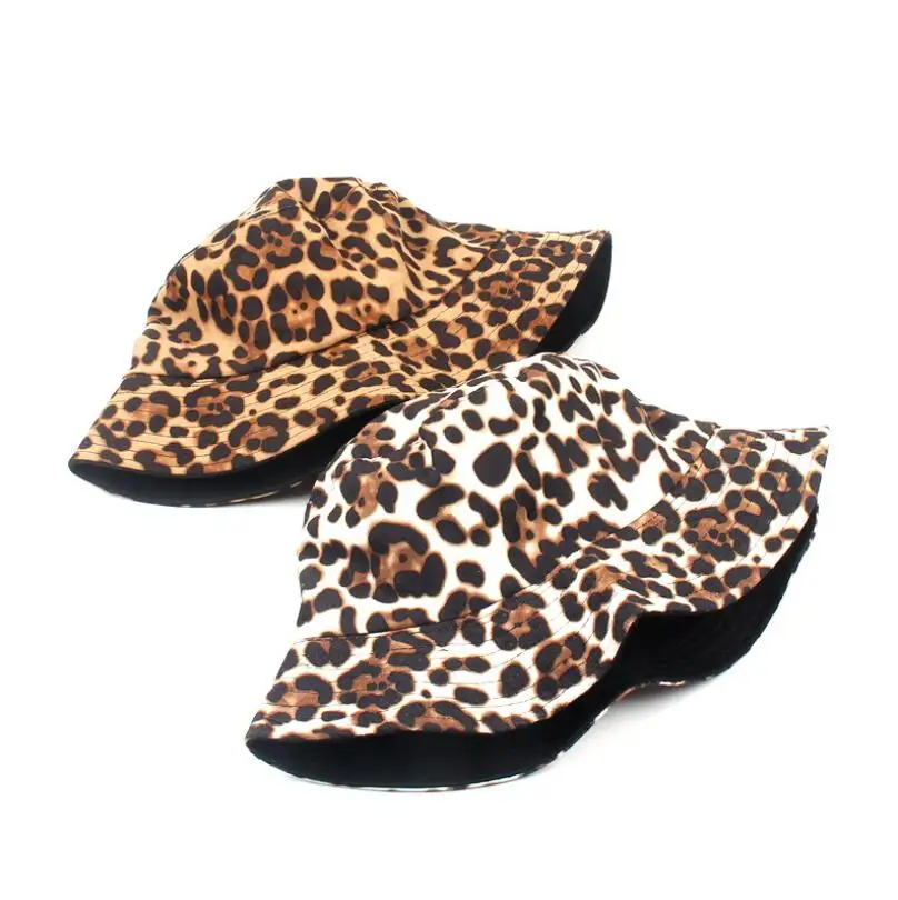 Панама Двусторонняя леопардовая для мужчин и женщин шляпа рыбака модная шапка