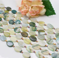 2strandslot 25mm natural smooth light green stripe oval agate stone beads for diy bracelet necklace jewelry making strand 15