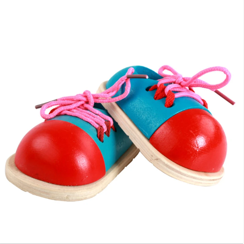 1 шт Дети DIY Eva часы обучения Образование Мода Малыш шнуровка обувь Монтессори