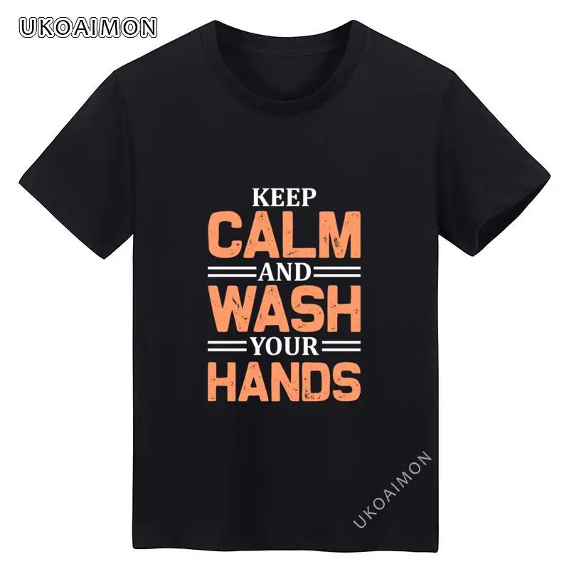 Недорогие футболки с надписью Keep Calm And Wash Your Hands Манга на День дурака ретро