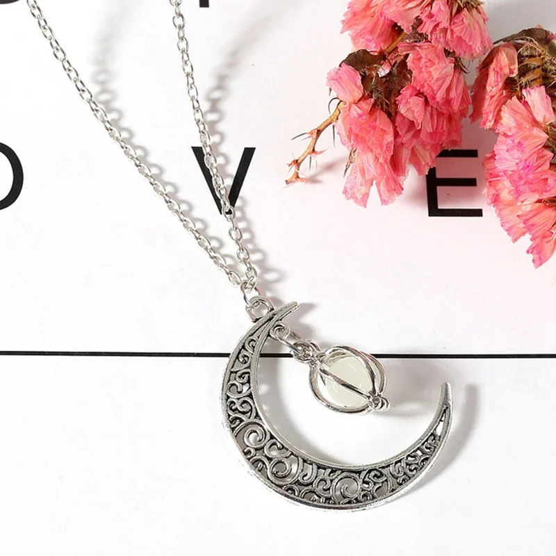 Неоготическое светящееся ожерелье с подвеской женское Очаровательное в виде