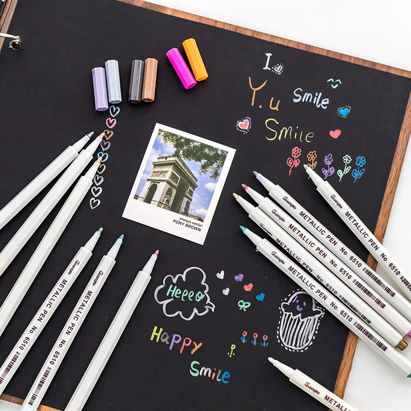 20 Цвета металлик маркер художественные кисти для рисования аниме Manga цветное