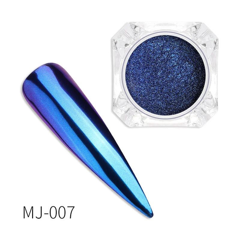 MJ-007 1 коробка Ослепительная зеркальная блестящая Лазерная хромированная пигмент сделай сам для салона голографическая пудра для украшения ногтей Маникюр для УФ-геля - Цвет: MJ-007