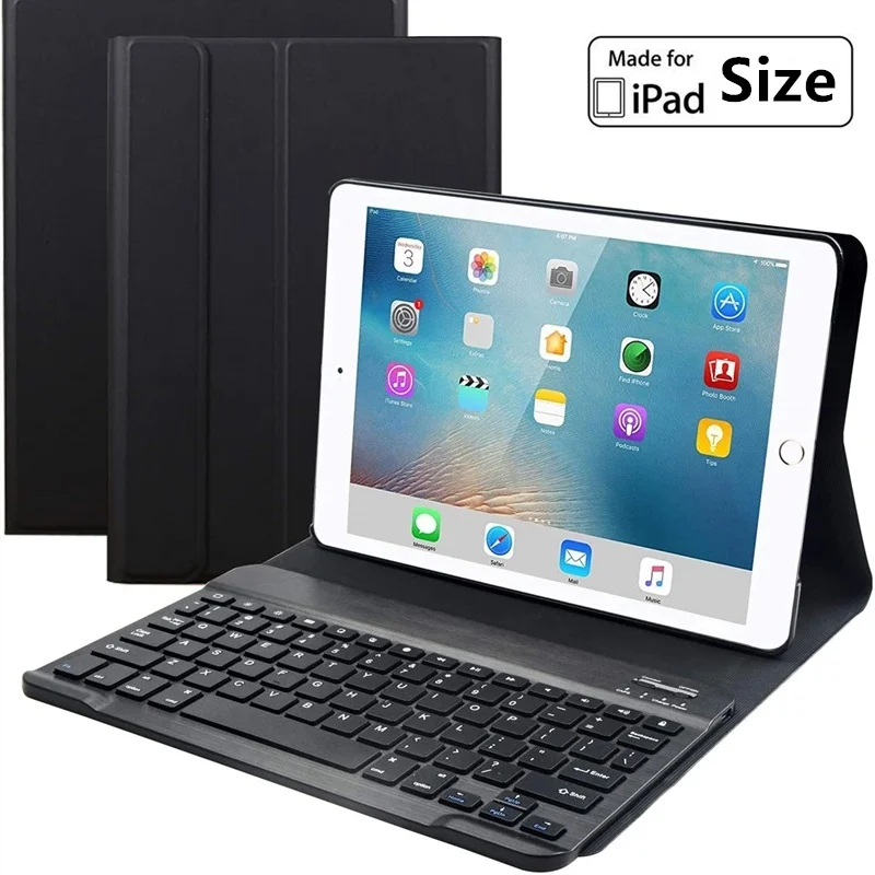 

IPad 10,2 (7-е поколение) 2019/iPad Mini 4-5, кожаный чехол, Автоматический будильник с магнитной съемной беспроводной клавиатурой