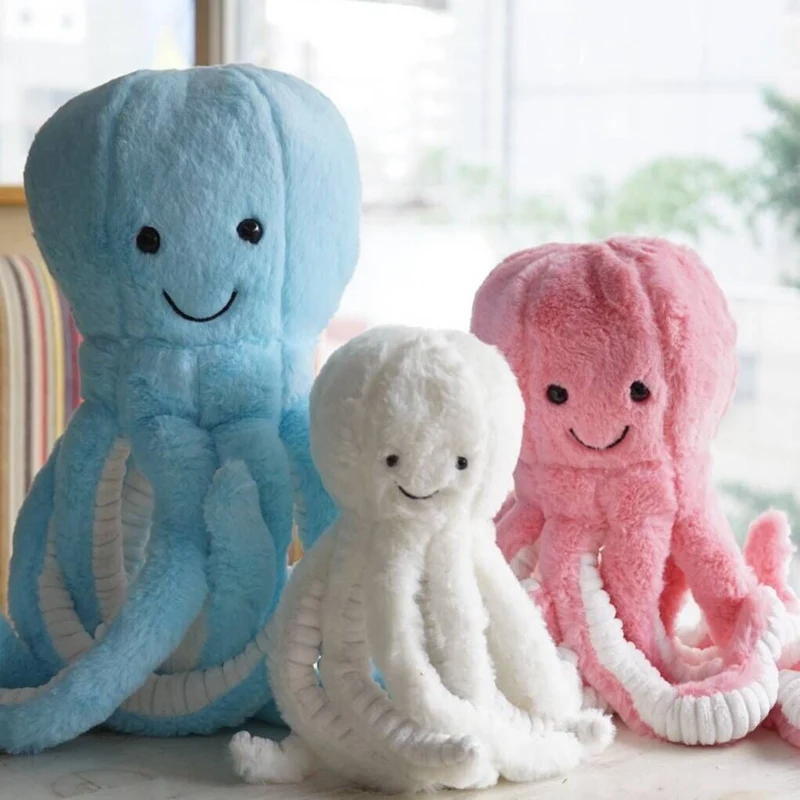 

Candice guo! super cute plush toy cartoon lovely smiling marine animal octopus soft stuffed doll birthday Christmas gift 1pc