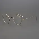 Очки в минималистичном стиле для мужчин и женщин, брендовые дизайнерские винтажные суперлегкие очки из титана с круглой оправой