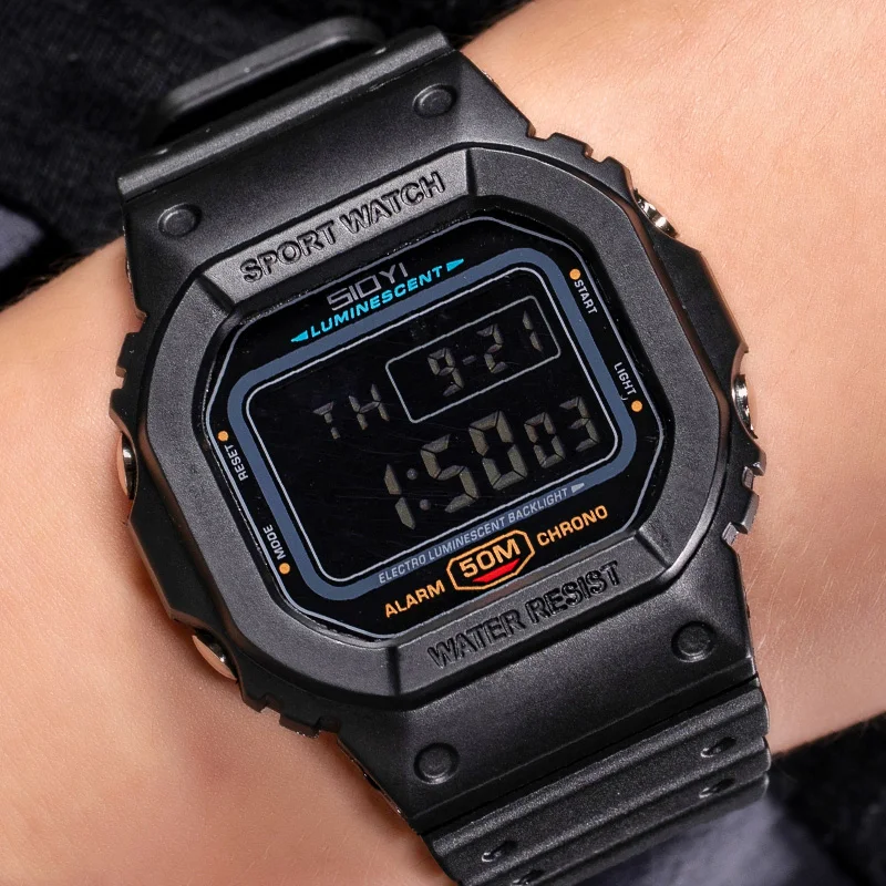 

SIOYI Luxury Fashion Digital Watch Men Shockproof Waterproof Dual Wristwatch LED Chrono Alarm Clock Mens Watches Cool Bracelet