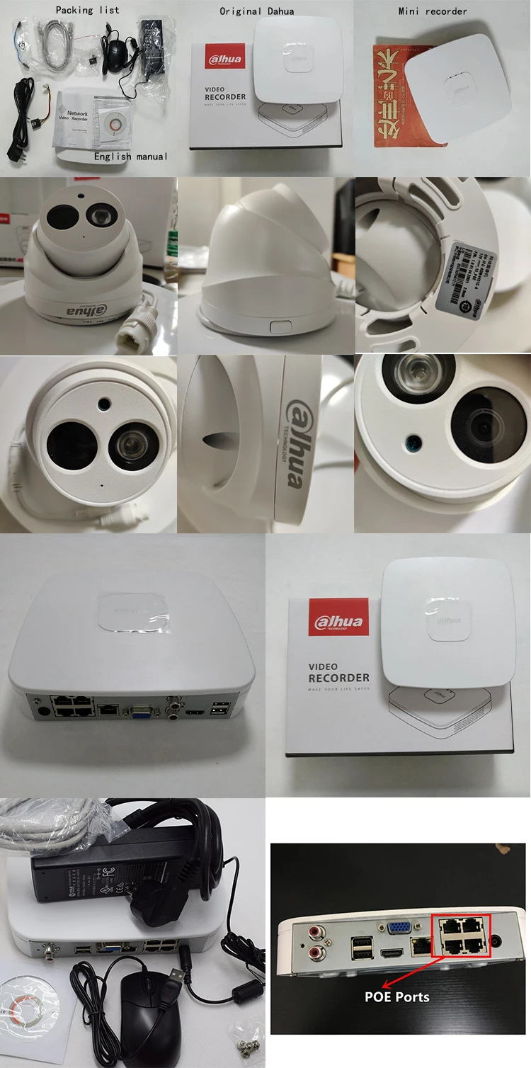 Dahua 4 камеры системы NVR наборы DHI-NVR4104-P-4KS2 поддержка muilt-язык и 4MP ip-камера 4 шт. камеры безопасности DH-IPC-HDW44331C-A