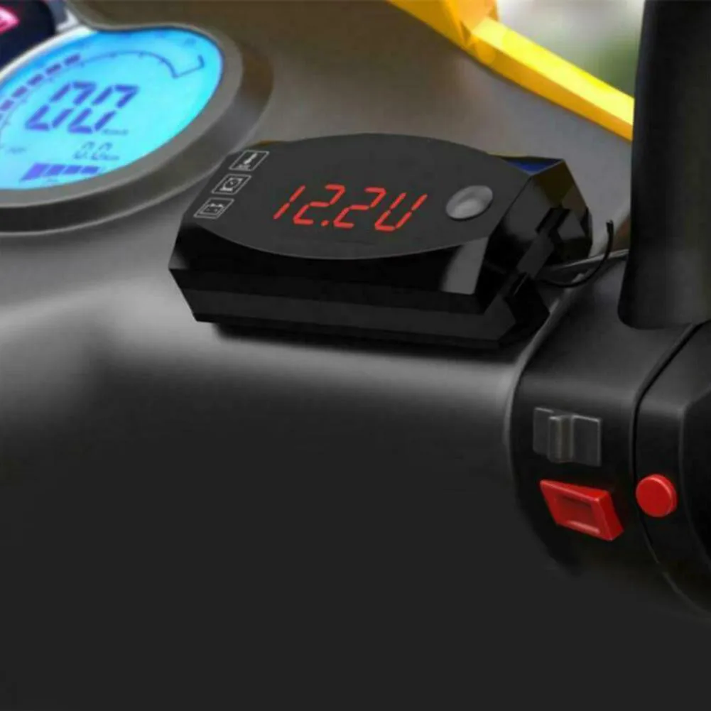 

Universal Motorcycle Voltmeter Voltage Meter Waterproof Air Temperature