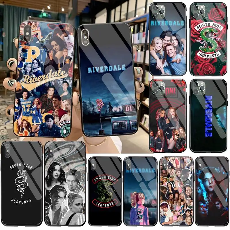 

YJZFDYRM Hot TV show Riverdale Adorable Phone Case Tempered Glass For iPhone 11 Pro XR XS MAX 8 X 7 6S 6 Plus SE 2020 case
