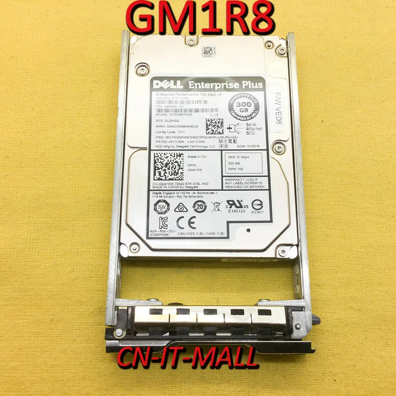 

Pulled 2.5 0GM1R8 GM1R8 ST300MP0005 300G 15K SAS 12G EQ Equallogic HDD with Caddy for SC220 SC4020 SC5020
