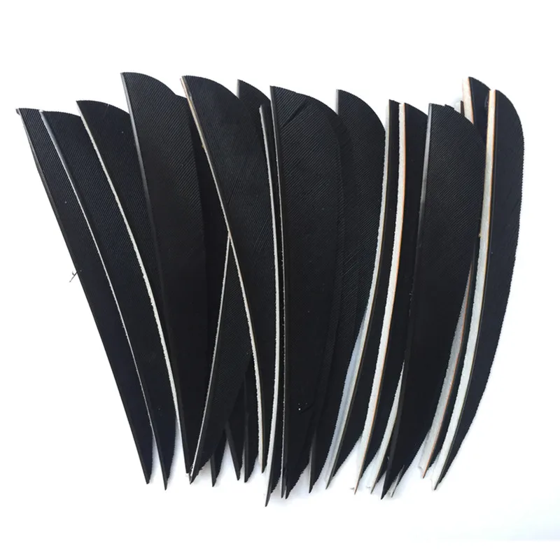 50 шт. 4-дюймовые наконечники для стрел из индейки натуральные правые крылья в